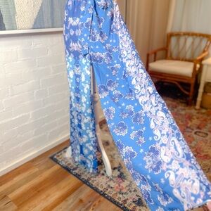 Rachel Zoe Wide Leg Blue Multicolored Pants